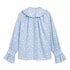 CAMICIA AZZURRA RICAMATA CON FIOCCO E ROUCHES (156)