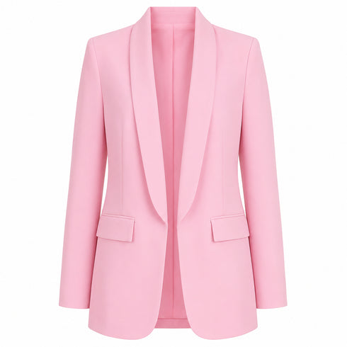 GIACCA BLAZER ROSA CON COLLO A SCIALLE (158)