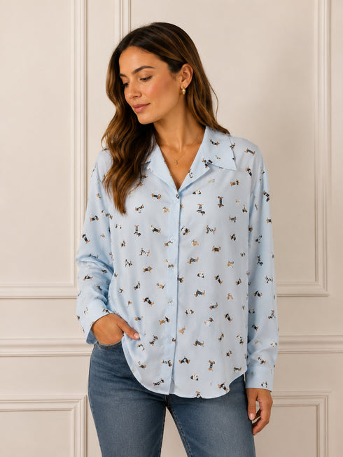 CAMICIA CON STAMPA CAGNOLINI (160)