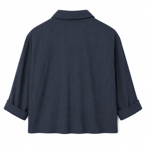 COMPLETO BLU NAVY IN VISCOSA CON CAMICIA E PANTALONE PALAZZO (13)
