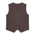 COMPLETO GILET E PANTALONE PALAZZO IN VISCOSA MARRONE (160)