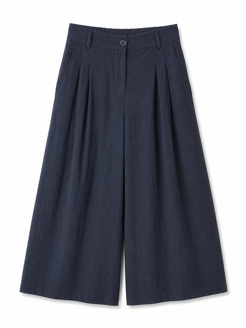 COMPLETO BLU NAVY IN VISCOSA CON CAMICIA E PANTALONE PALAZZO (13)