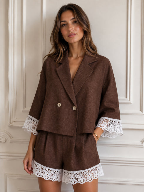 COMPLETO BLAZER CON PIZZO A CONTRASTO (168)