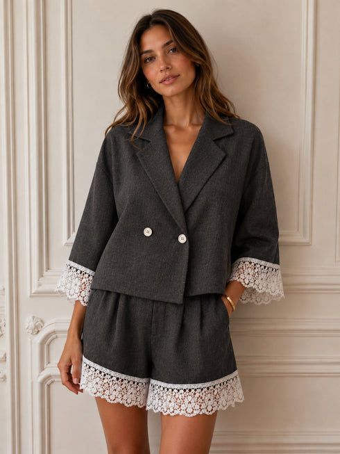 COMPLETO BLAZER CON PIZZO A CONTRASTO (168)