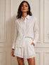 COORDINATO CAMICIA E SHORTS IN PIZZO SAN GALLO BIANCO (169)
