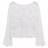CARDIGAN IN PIZZO BIANCO CON MANICHE A CAMPANA (169)