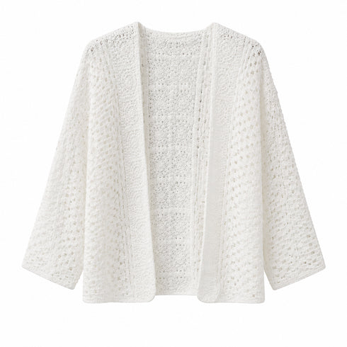 CARDIGAN CROCHET BIANCO OVERSIZE (170)