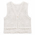 TOP GILET RICAMATO FLOREALE IN COTONE BIANCO (172)