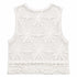 TOP GILET RICAMATO FLOREALE IN COTONE BIANCO (172)