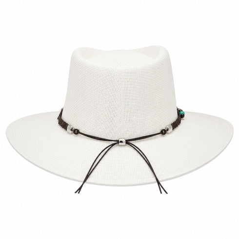 CAPPELLO WESTERN IN PAGLIA INTRECCIATA CON FASCIA DECORATIVA