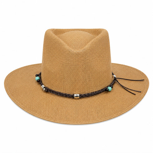 CAPPELLO WESTERN IN PAGLIA INTRECCIATA CON FASCIA DECORATIVA