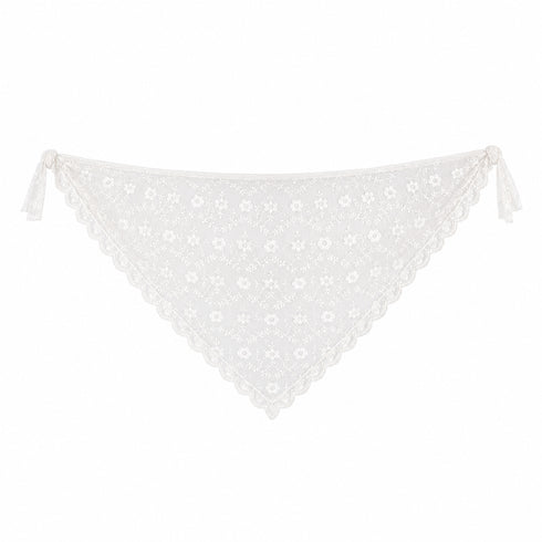 FOULARD PIZZO FLOREALE SEMITRASPARENTE ANNODATO