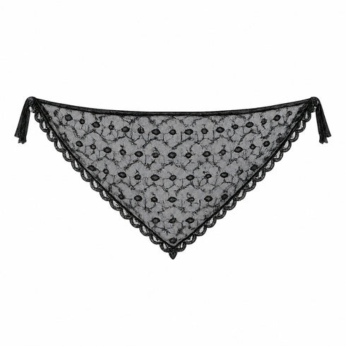 FOULARD PIZZO FLOREALE SEMITRASPARENTE ANNODATO