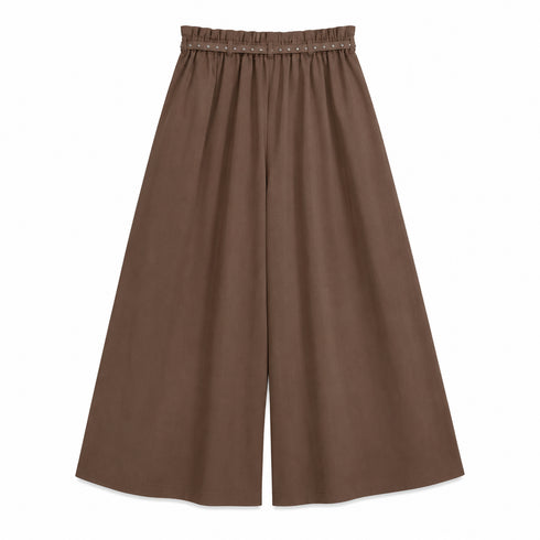 PANTALONE PALAZZO IN COTONE AMPIO CON CINTURA (175)