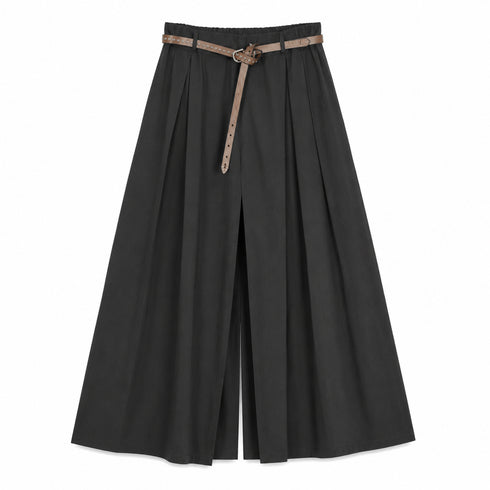 PANTALONE PALAZZO IN COTONE AMPIO CON CINTURA (175)