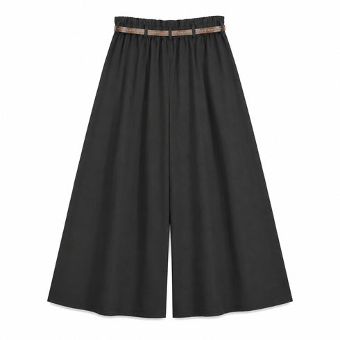 PANTALONE PALAZZO IN COTONE AMPIO CON CINTURA (175)