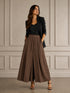PANTALONE PALAZZO IN COTONE AMPIO CON CINTURA (175)