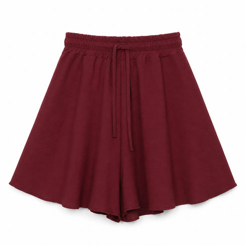 PANTALONCINO GONNA SVASATO CON ELASTICO IN VITA BORDEAUX (176)