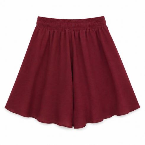 PANTALONCINO GONNA SVASATO CON ELASTICO IN VITA BORDEAUX (176)