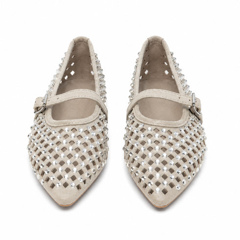 BALLERINE MARY JANE TRAFORATE CON STRASS