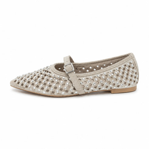 BALLERINE MARY JANE TRAFORATE CON STRASS