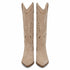 STIVALE TEXANO TRAFORATO BEIGE AL GINOCCHIO