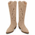 STIVALE TEXANO TRAFORATO BEIGE AL GINOCCHIO