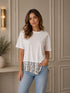 TENSIONE IN,T-SHIRT CON INSERTO PAILLETTES EFFETTO GLAMOUR