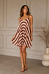 VESTITO CORTO SVASATO A RIGHE