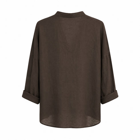 HAVEONE CAMICIA MORBIDA ANNODATA MARRONE