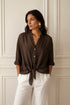 HAVEONE CAMICIA MORBIDA ANNODATA MARRONE