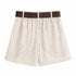 SHORTS RICAMATI IN COTONE CON CINTURA