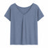 T-SHIRT DONNA IN COTONE CON SCOLLO A V (12)