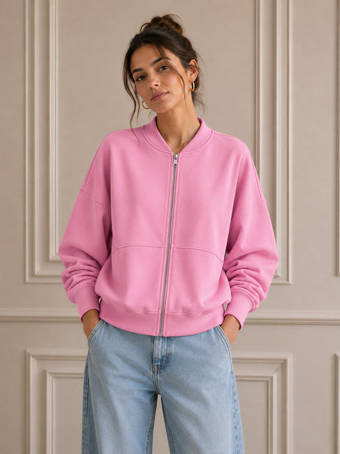 FELPA BOMBER OVERSIZE CON ZIP (14)