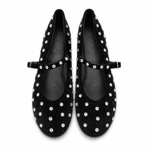 BALLERINE MARY JANE NERE CON STRASS