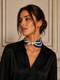 FOULARD GIOIELLO A RIGHE BLU E BIANCO