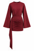 HAVEONE ABITO MINI CON DRAPPEGGIO E MANICHE SVASATE