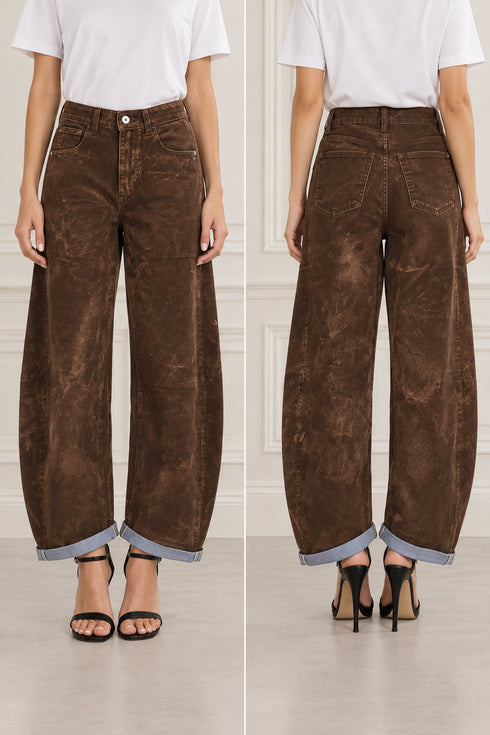 PANTALONE BARREL EFFETTO MARMORIZZATO (32)