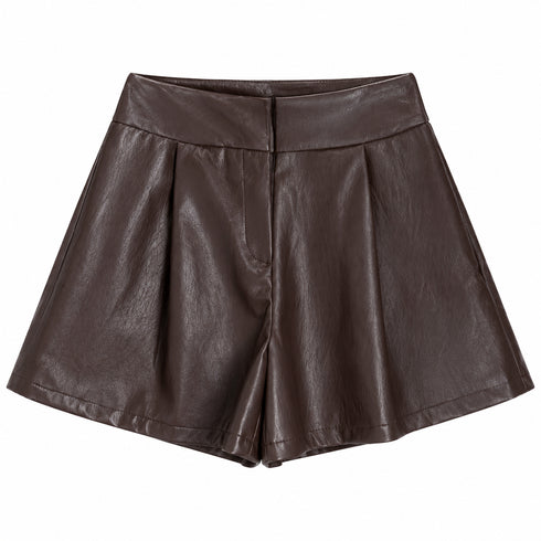 GONNA PANTALONCINO EFFETTO PELLE CON PINCES (35)