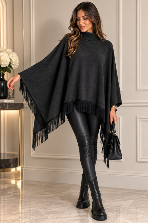 CASACCA A PIPISTRELLO CON COLLO ALTO E FRANGE (39)