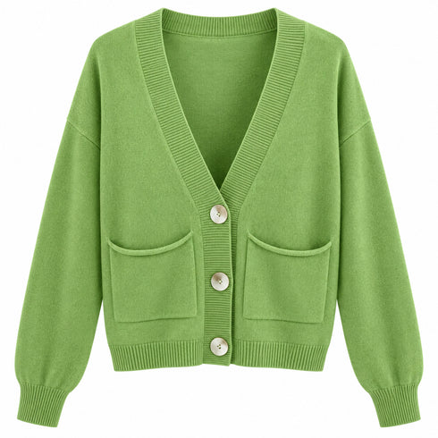 CARDIGAN CON BOTTONI A CONTRASTO E TASCHE (40)
