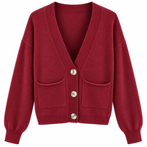 CARDIGAN CON BOTTONI A CONTRASTO E TASCHE (40)