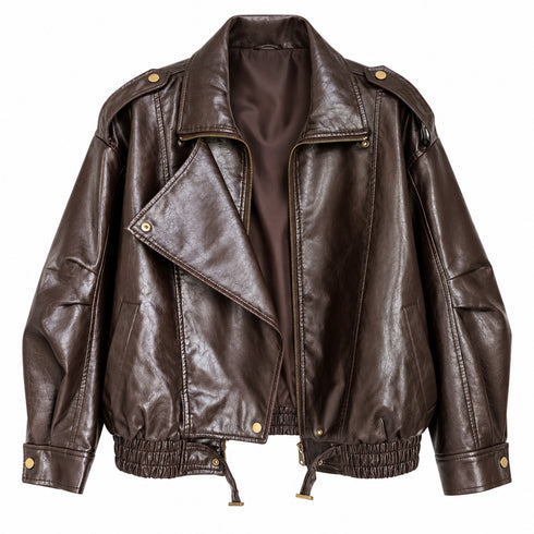 GIUBBOTTO BIKER EFFETTO PELLE VINTAGE (42)
