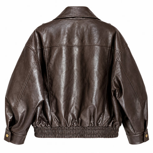 GIUBBOTTO BIKER EFFETTO PELLE VINTAGE (42)