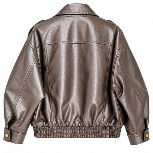 GIUBBOTTO BIKER EFFETTO PELLE VINTAGE (42)