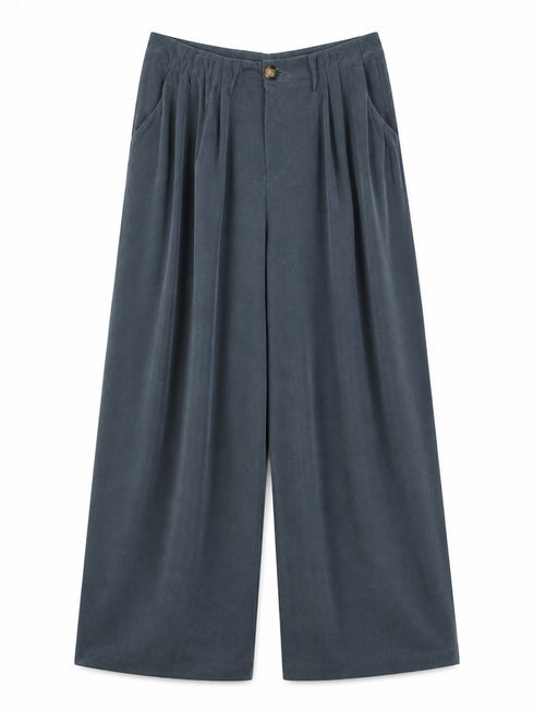 PANTALONI AMPI CON PINCES GRIGI (138)