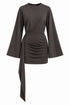 HAVEONE ABITO MINI CON DRAPPEGGIO E MANICHE SVASATE
