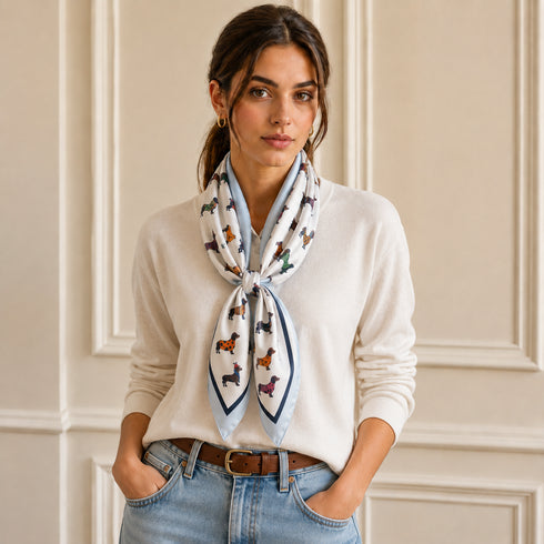 FOULARD CON STAMPA BASSOTTI MULTICOLOR