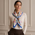 FOULARD FLOREALE ACQUERELLO CON BORDO BLU