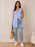 CARDIGAN LUNGO SMANICATO CON SCOLLO A V E BOTTONI (175)
